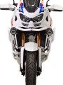 White Extreme model Bunker set HEED crash bars for Honda CRF 1100 AFRICA TWIN AS with manual transmission front view