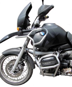 Full bunker crash bars for BMW R 1100 GS (1995-1999) / BMW R 850 GS (1996-2001) - silver + sliders for crash bars