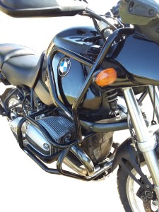 Crash bars for BMW R 1150 GS (1999-2004) - Full Bunker, black + sliders for crash bars