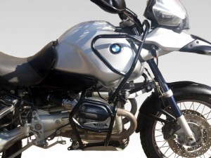 Crash bars for BMW R 1150 GS Adventure (2001-2005) - Full Bunker black + sliders for crash bars 