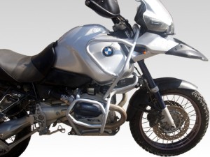 Crash bars for BMW R 1150 GS Adventure (2001-2005) - Full Bunker silver + sliders for crash bars