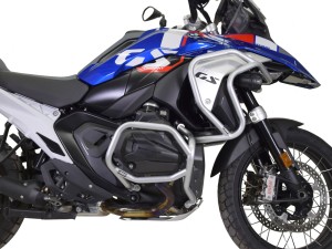 Crash bars for BMW R 1300 GS - Upper and lower Bunker, silver + sliders for crash bars